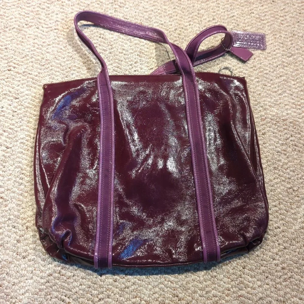 Coach Poppy Shoulder Tote Bag Raspberry Purple Patent Leather Purse F20973-13876